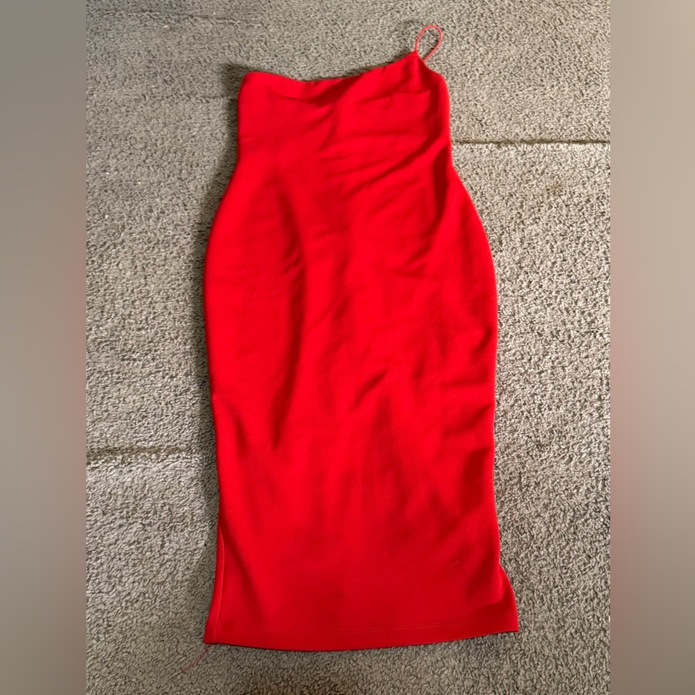 Nookie Red One-Shoulder Midi Bodycon Dress